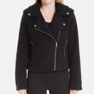 Max Studio Faux Fur Shearling Military/Moto Jacket